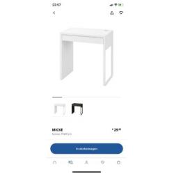 Ikea Micke bureau + Nissedal spiegel