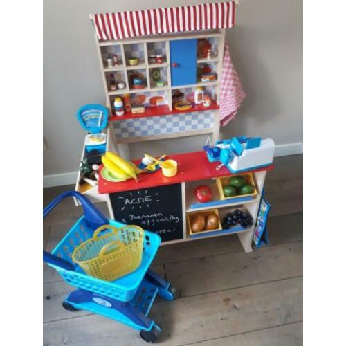 Houten kinder winkeltje incl veel spullen ZGAN