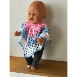 Poncho babyborn / baby born. Opbrengst KiKa.