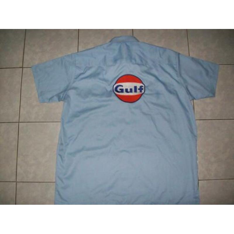 nieuwe Steve McQueen Le Mans GULF shirt hemd blouson hiblauw
