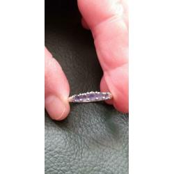 Vintage zilver ring met natuurlijke Tanzaniet