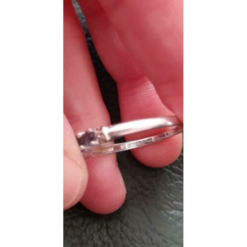 Vintage zilver ring met natuurlijke Tanzaniet