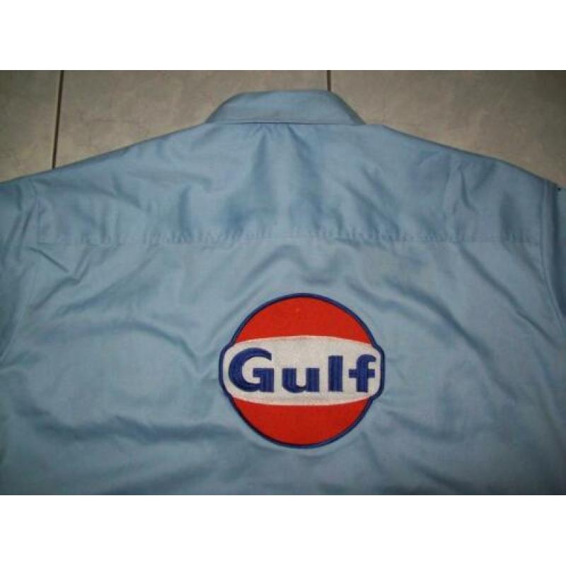 nieuwe Steve McQueen Le Mans GULF shirt hemd blouson hiblauw