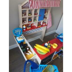 Houten kinder winkeltje incl veel spullen ZGAN