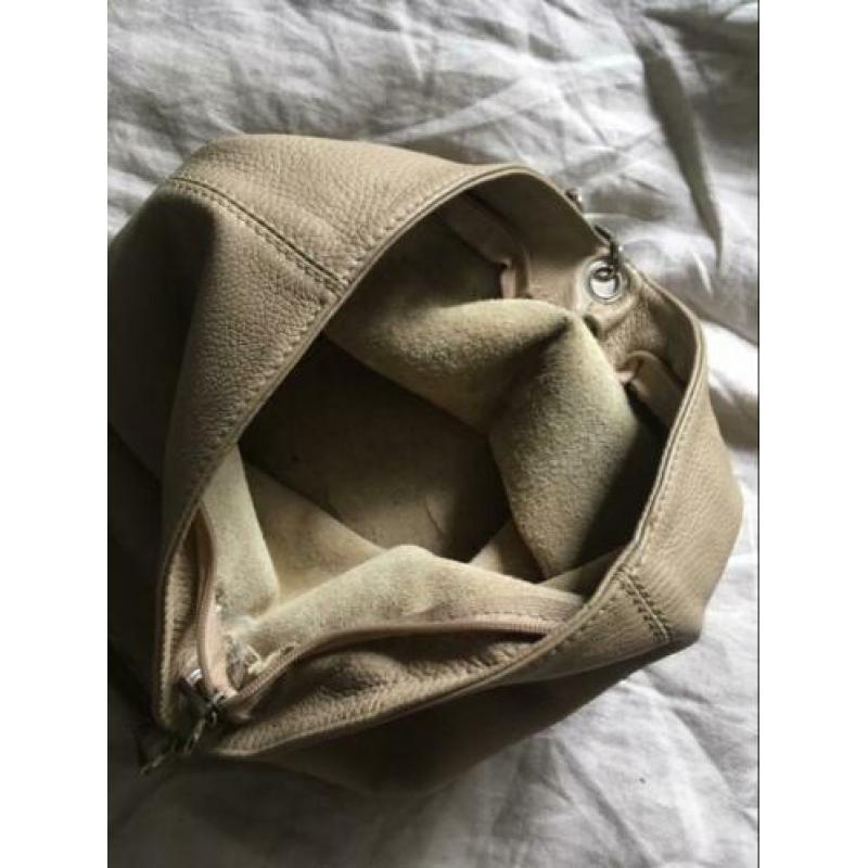Beige leren tas