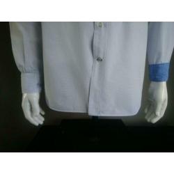 Massimo Dutti overhemd. Wit blauw bolletjes. Maat M. Slim fi