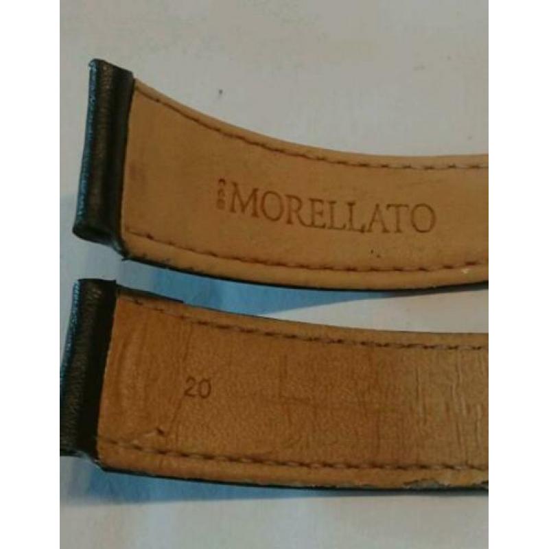 Zwart leren horlogebandje merk "Morellato" met pushpins