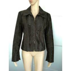 C706 Blacky Dress maat 36=S imitatie bontjasje jasje bruin