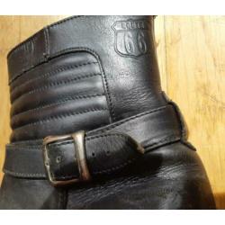 Zwarte korte leren laarsjes biker boots enkellaarzen 36