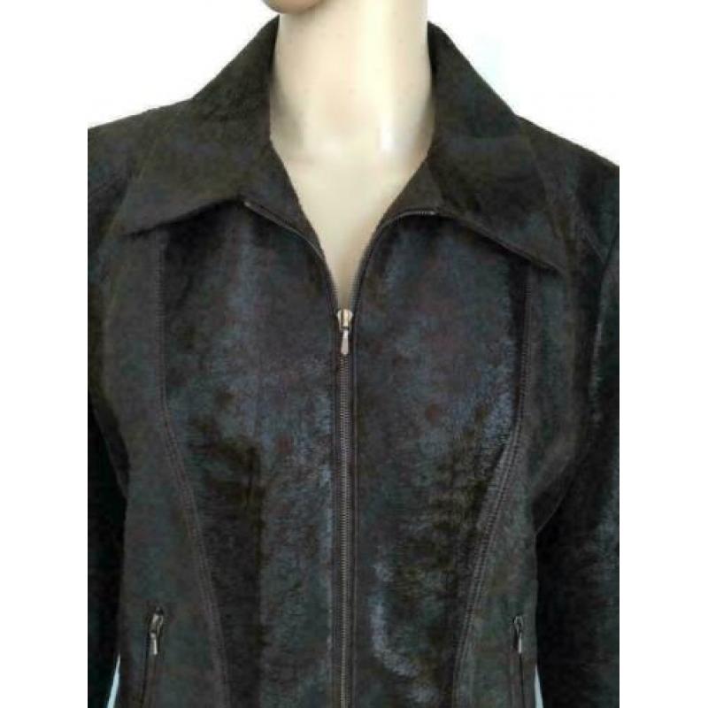 C706 Blacky Dress maat 36=S imitatie bontjasje jasje bruin