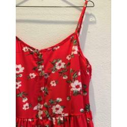 Rode jurk bloemen print, zomers, nieuw, maat L/XL