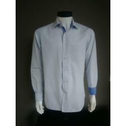 Massimo Dutti overhemd. Wit blauw bolletjes. Maat M. Slim fi