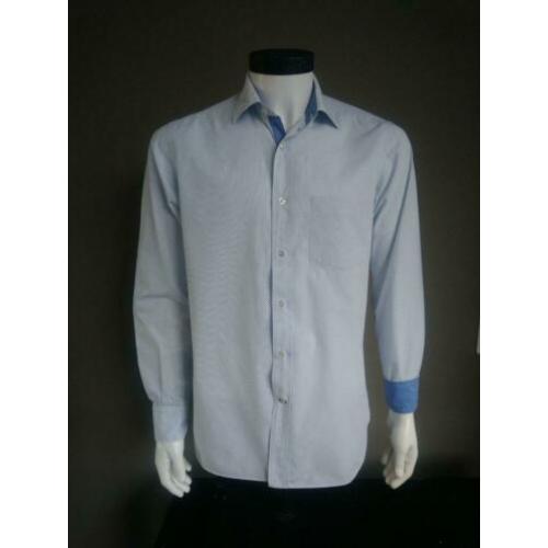 Massimo Dutti overhemd. Wit blauw bolletjes. Maat M. Slim fi