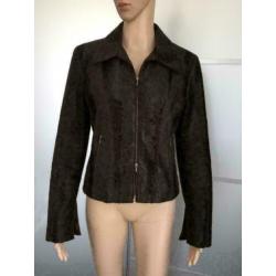 C706 Blacky Dress maat 36=S imitatie bontjasje jasje bruin