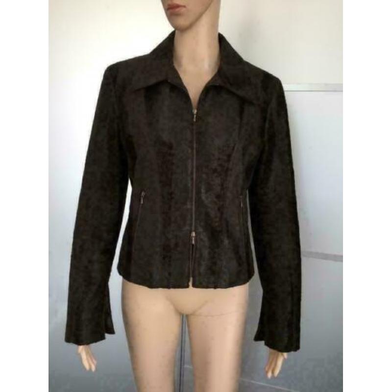 C706 Blacky Dress maat 36=S imitatie bontjasje jasje bruin