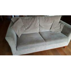Bank met twee bijpassende fauteuils, kleur taupe