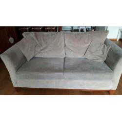 Bank met twee bijpassende fauteuils, kleur taupe