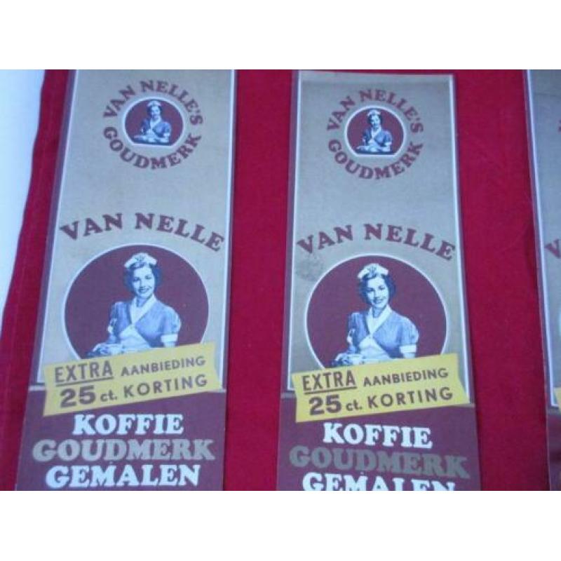 4 van Nelle koffie goudmerk labels uit ong. 1965.uit archief