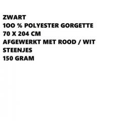 Polyester sjaal - 70x204 cm - zwart met werksel