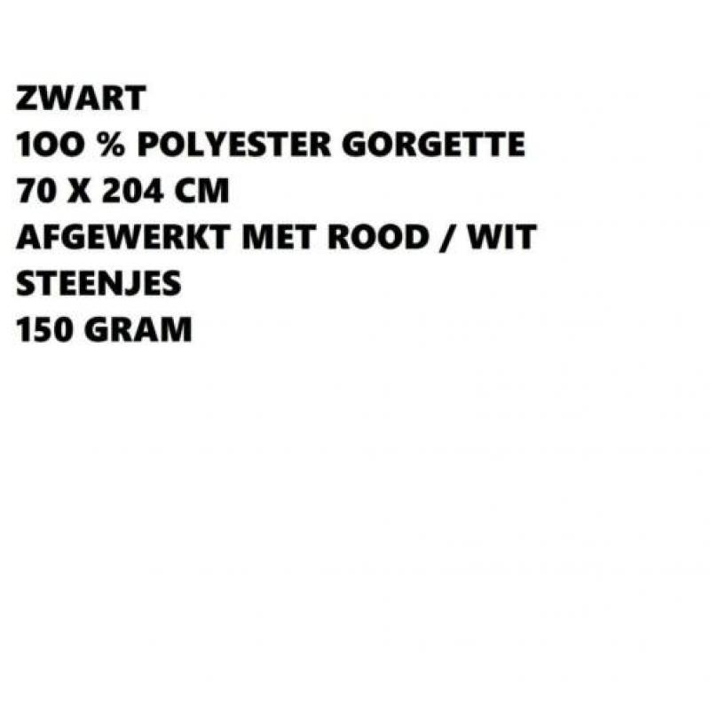 Polyester sjaal - 70x204 cm - zwart met werksel