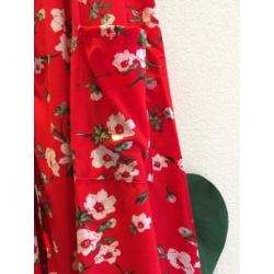 Rode jurk bloemen print, zomers, nieuw, maat L/XL