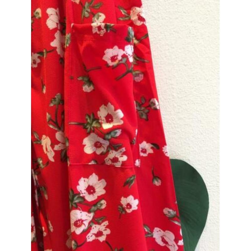 Rode jurk bloemen print, zomers, nieuw, maat L/XL