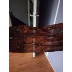 Lange jurk. M roest kleur. Doorknoop..