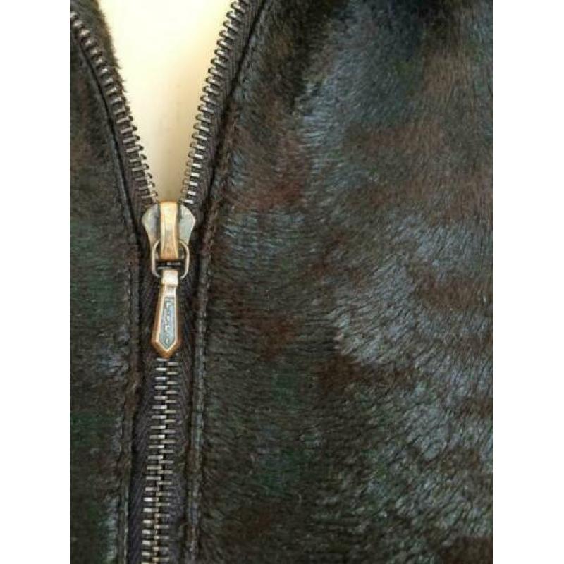 C706 Blacky Dress maat 36=S imitatie bontjasje jasje bruin