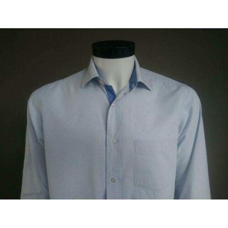 Massimo Dutti overhemd. Wit blauw bolletjes. Maat M. Slim fi