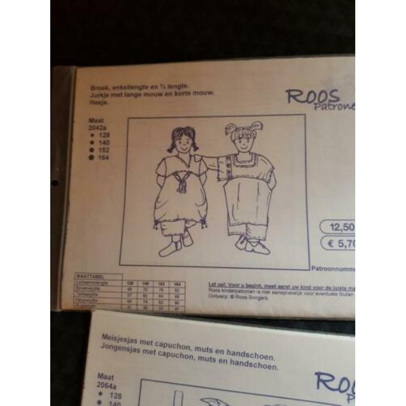 ROOS - patroon patronen kinderkleding diverse soorten