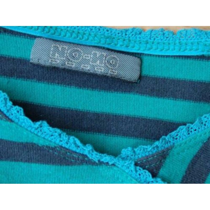 Leuke groen/zwart gestreepte longsleeve maat 128