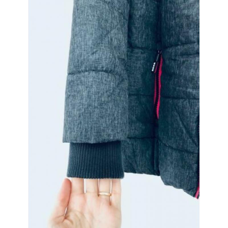 Nieuwe SuperDry dames winterjas - maat S - grijs met roze