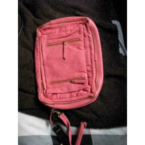 tas koraalroze/rood van Pieces, nieuw.