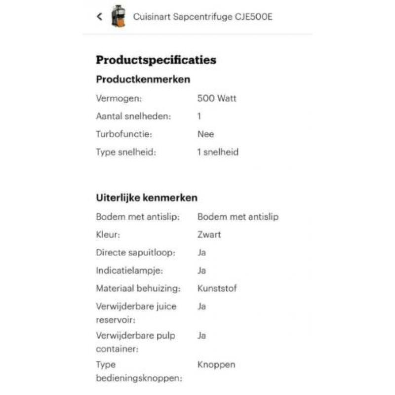 Sapcentrifuge Cuisinart