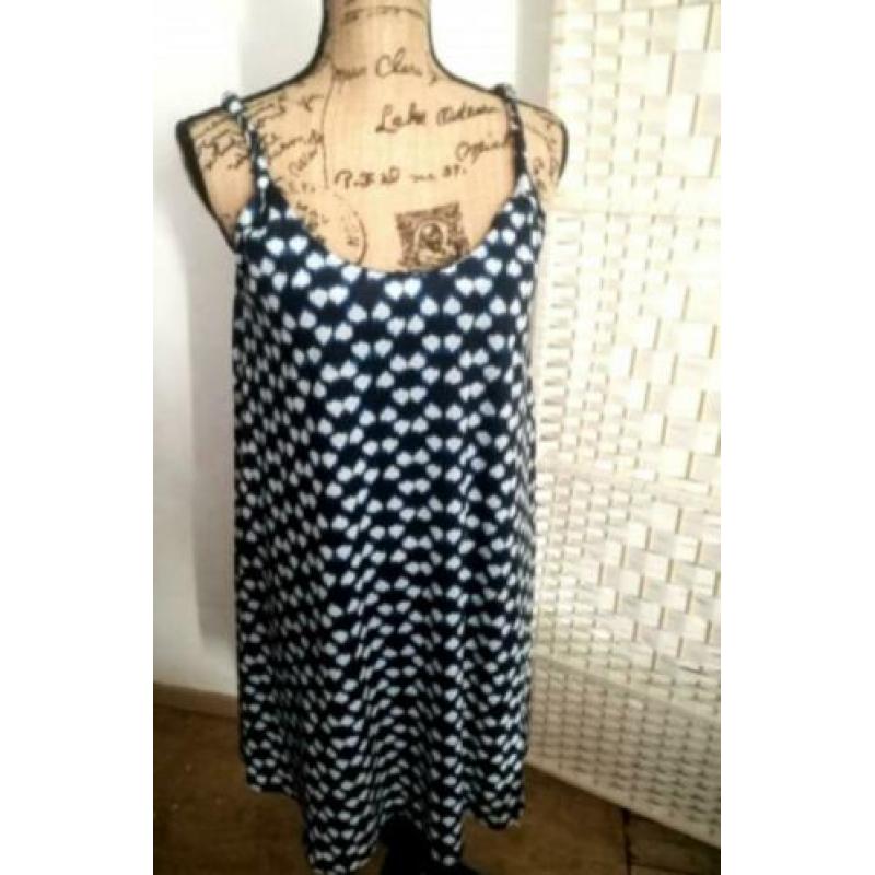 MANGO jurk maat 40 ( L ) blauw zwart wit