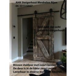 Staldeur/ Loftdeur (op maat) van echt gebruikt steigerhout!