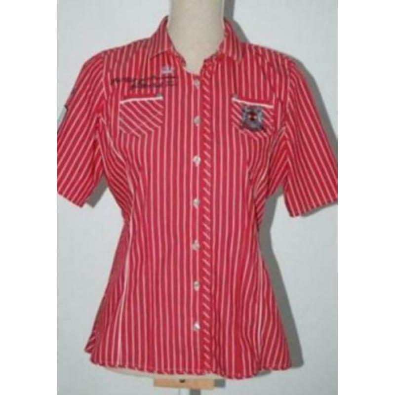L'ARGENTINA, ARGENTINA gestreepte blouse, rood, Mt. S