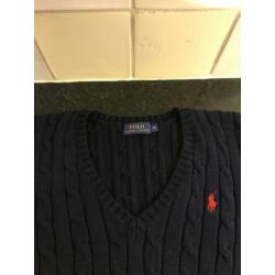 Ralph Lauren donkerblauwe kabeltrui xs