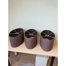 3x lampenkap ovaal donkerbruin