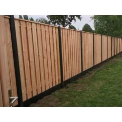 Hout/beton schutting Douglas. Al voor €95 p/m incl. montage!