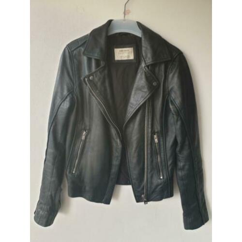 Zara leren side zippers biker jacket S