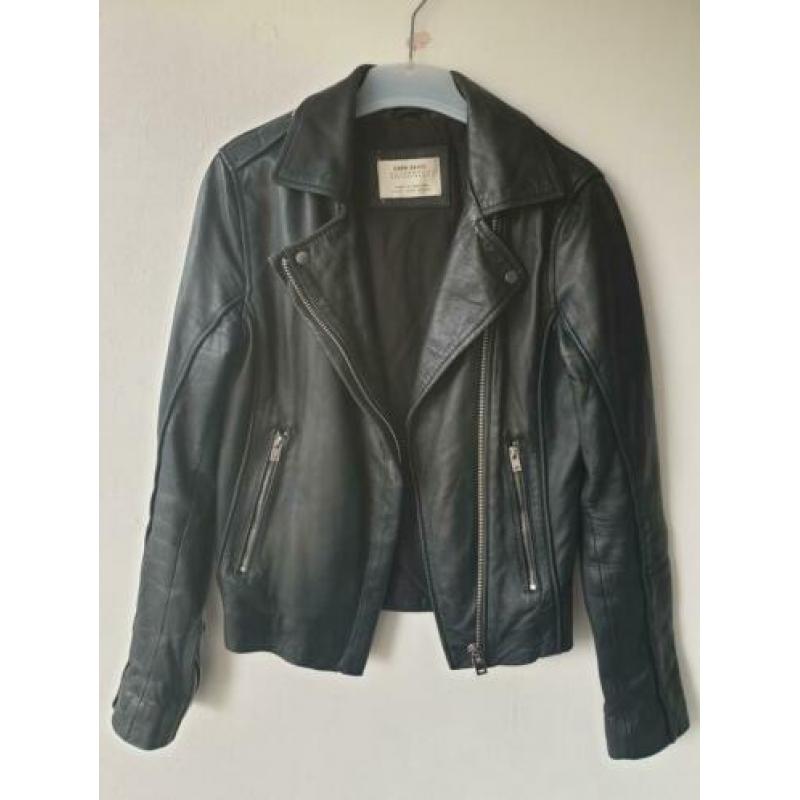 Zara leren side zippers biker jacket S
