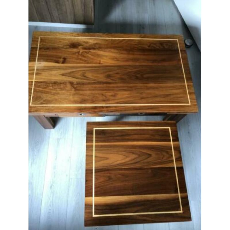 Salontafel handgemaakt massief notenhout