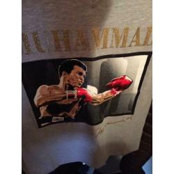 Muhammad Ali T-shirt (nieuw) grijs maat M met v hals