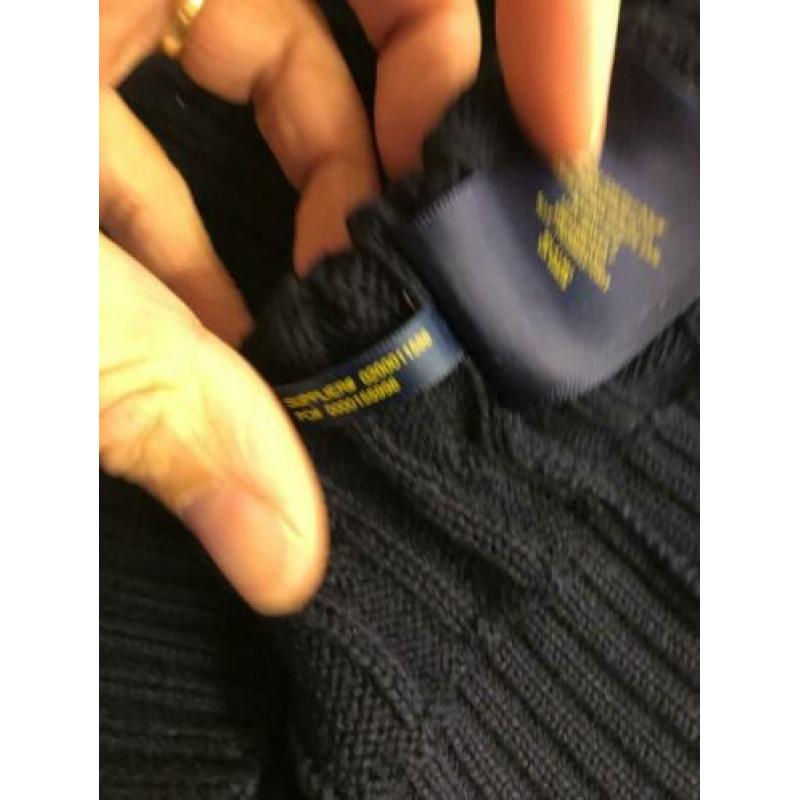 Ralph Lauren donkerblauwe kabeltrui xs