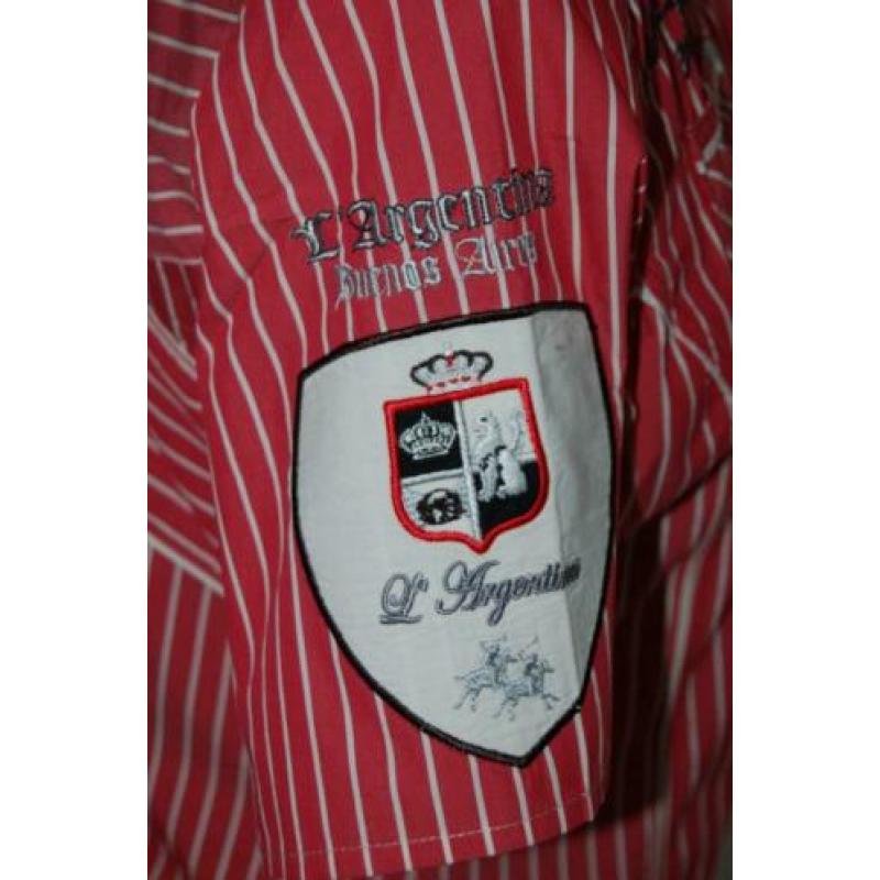 L'ARGENTINA, ARGENTINA gestreepte blouse, rood, Mt. S