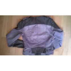 Stoer kort jasje Object, blazer, bikerjack maat 36, grijs