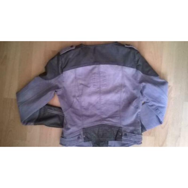 Stoer kort jasje Object, blazer, bikerjack maat 36, grijs