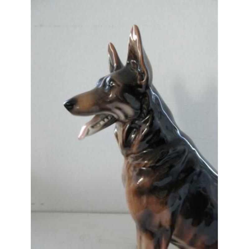 Vintage keramiek herdershond beeld hoogte 28 cm