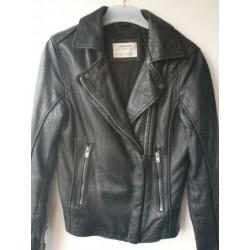 Zara leren side zippers biker jacket S